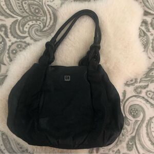 BOSS Orange Boho Leather Shoulder Handbag Black